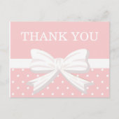 Roze en witte poka Dots & Bow Birthday Hartelijk d Briefkaart (Voorkant)