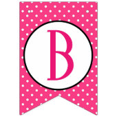 Roze en witte poka Dots Harten Vrijgezellenfeest Vlaggetjes (Tweede vlag)