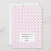 Roze en witte poka dots met Baby shower van konijn Kaart (Achterkant)