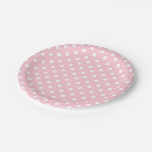 Roze en witte poka Dots Paper Bord (Gekanteld)