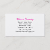 Roze en witte poka-punt: Snoep Visitekaartje (Achterkant)