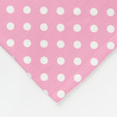 Roze en witte poka punts patroondeken fleece deken (Hoek)