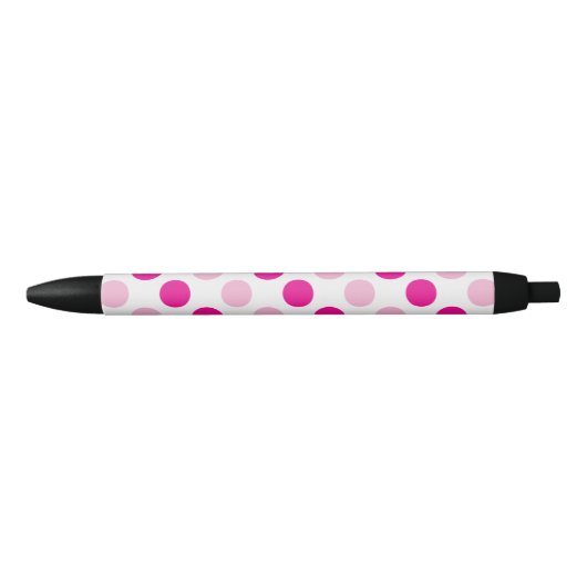 Roze en witte poka-stips zwarte inkt pen (Voorkant)
