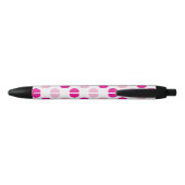 Roze en witte poka-stips zwarte inkt pen (Achterkant)