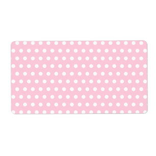 Roze en witte poka vlek. Spottig. Etiket