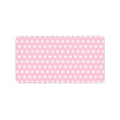 Roze en witte poka vlek. Spottig. Etiket (Voorkant)