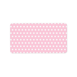 Roze en witte poka vlek. Spottig. Etiket