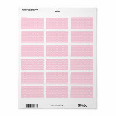 Roze en witte poka vlek. Spottig. Etiket (Full Sheet)