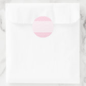 Roze en witte poka vlek. Spottig. Ronde Sticker (Tas)