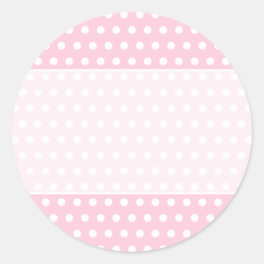 Roze en witte poka vlek. Spottig. Ronde Sticker (Voorkant)