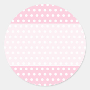 Roze en witte poka vlek. Spottig. Ronde Sticker