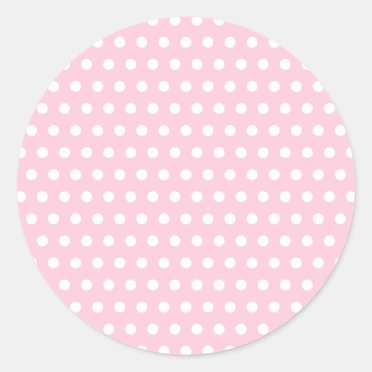 Roze en witte poka vlek. Spottig. Ronde Sticker (Voorkant)
