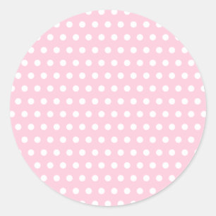 Roze en witte poka vlek. Spottig. Ronde Sticker