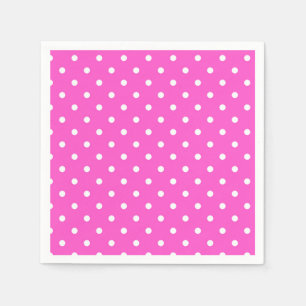 Roze en witte polka dot glamour modern servet