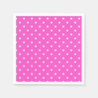 Roze en witte polka dot glamour modern servet