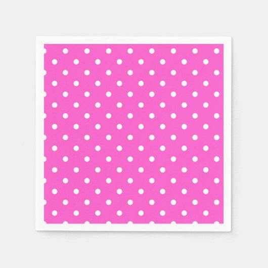 Roze en witte polka dot glamour modern servet (Voorkant)