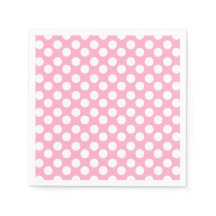 Roze en witte Polka Dot Papier servet