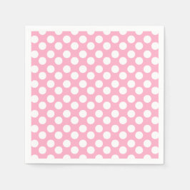Roze en witte Polka Dot Papier servet