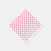 Roze en witte Polka Dot Papier servet (Hoek)