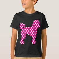 Roze en witte polka dot poedel voor 50s sok hop