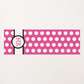 Roze en Witte Polka Dot Schattige Monogrammed Yogamat (Voorkant (horizontaal))