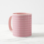 Roze en Witte Polka Dots Mok (Voorkant links)
