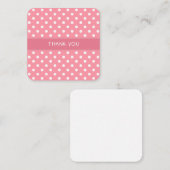 Roze en witte polka puni mini dank je kaart notitiekaartje (Voorkant / Achterkant)