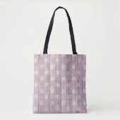 roze en witte polka stip roesthout tote bag (Voorkant)