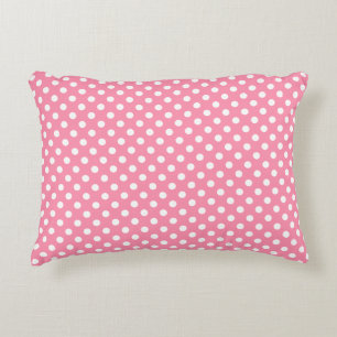 Roze en witte polka stippen accent kussen
