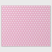 roze en witte polka stippen cadeaupapier (Vlak)