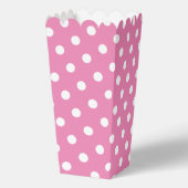 Roze en witte polka stippen patroon aangepaste pop bedankdoosjes (Achterkant)