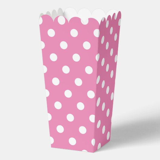 Roze en witte polka stippen patroon aangepaste pop bedankdoosjes (Voorkant)