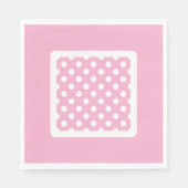 Roze en witte polka stippen servet (Voorkant)