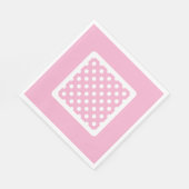 Roze en witte polka stippen servet (Hoek)