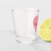  roze en witte polka stippen shot glas (Links)