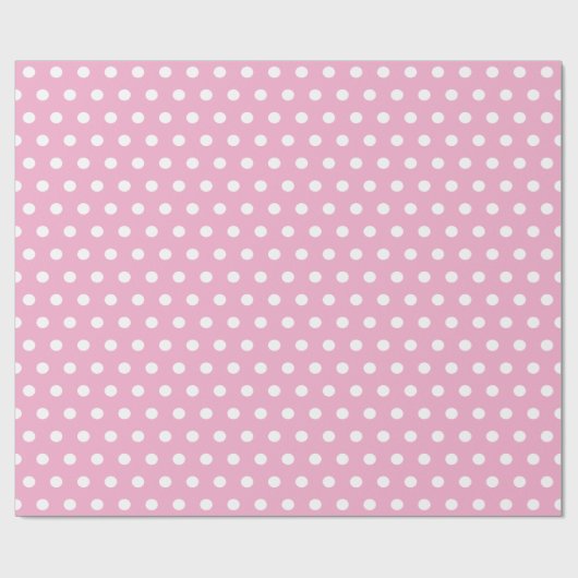 roze en witte polkadot cadeaupapier (Vlak)
