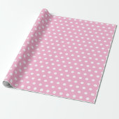 roze en witte polkadot cadeaupapier (Uitgerold)