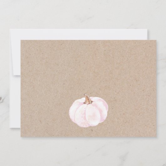 Roze en witte pompoen Eerste uitnodiging van een d (Achterkant)
