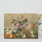 Roze en witte pony bloemen (nog steeds volgroeide  kaart (Staand voorkant)