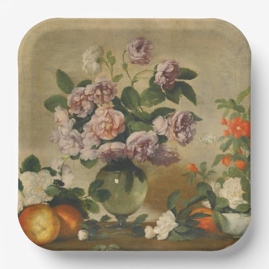 Roze en witte pony bloemen (nog steeds volgroeide  papieren bordje (Voorkant)