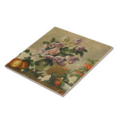 Roze en witte pony bloemen (nog steeds volgroeide tegeltje (Zijkant)