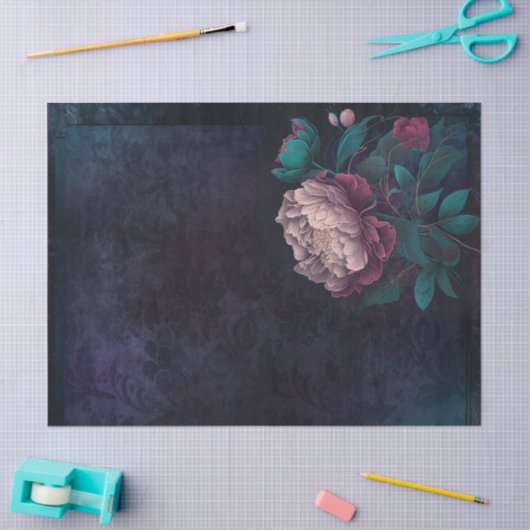 Roze en Witte Pony Flowers Ontkoppeling Tissuepapier (Craft)