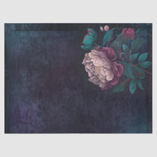 Roze en Witte Pony Flowers Ontkoppeling Tissuepapier (Voorkant)