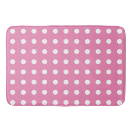 Roze en witte pooldots badmat