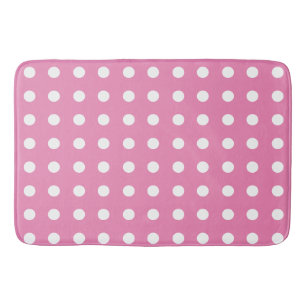 Roze en witte pooldots badmat