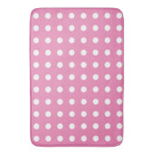 Roze en witte pooldots badmat (Voorkant Verticaal)