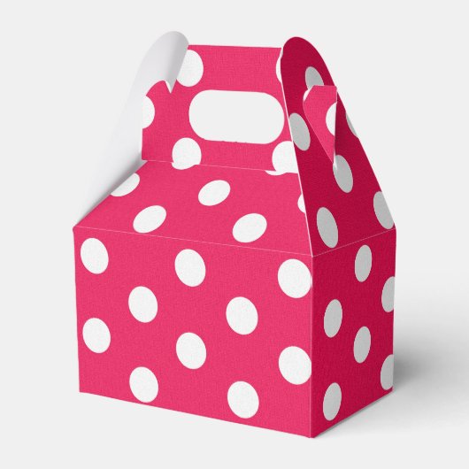 Roze en witte pooldots bedankdoosjes (Voorkant Zijde)