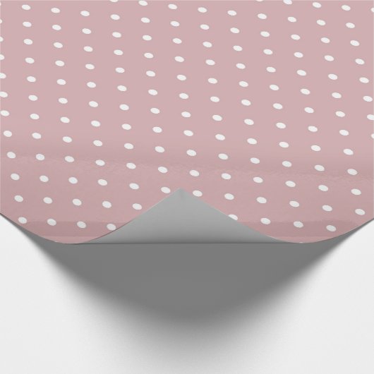 Roze en witte pooldots cadeaupapier (Hoek)
