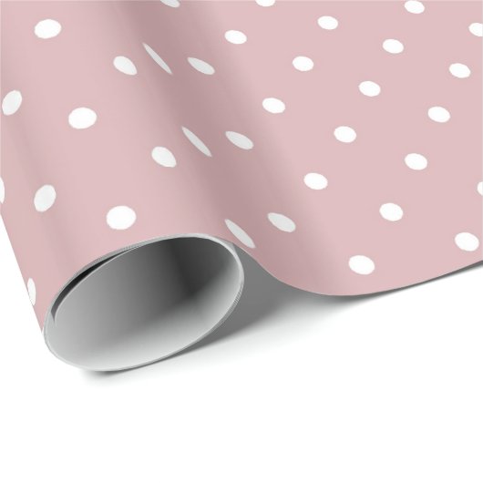 Roze en witte pooldots cadeaupapier (Rol Hoek)