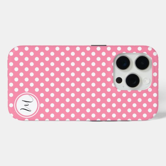 Roze en witte pooldots Case-Mate iPhone case (Achterkant (horizontaal))